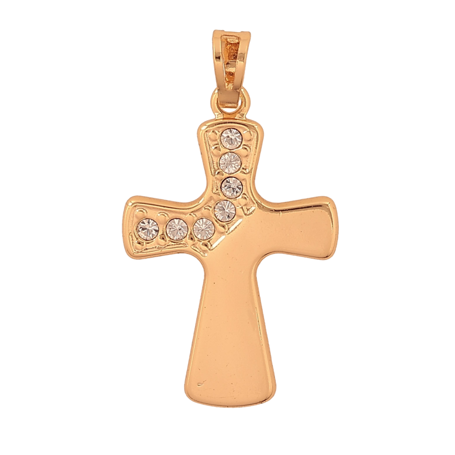 Кулон Xuping колір Позолота 18K "Хрест з кристалами" для ланцюжка до 5мм фото №1 Кулон Xuping колір Позолота 18K "Хрест з кристалами" для ланцюжка до 5мм фото №1