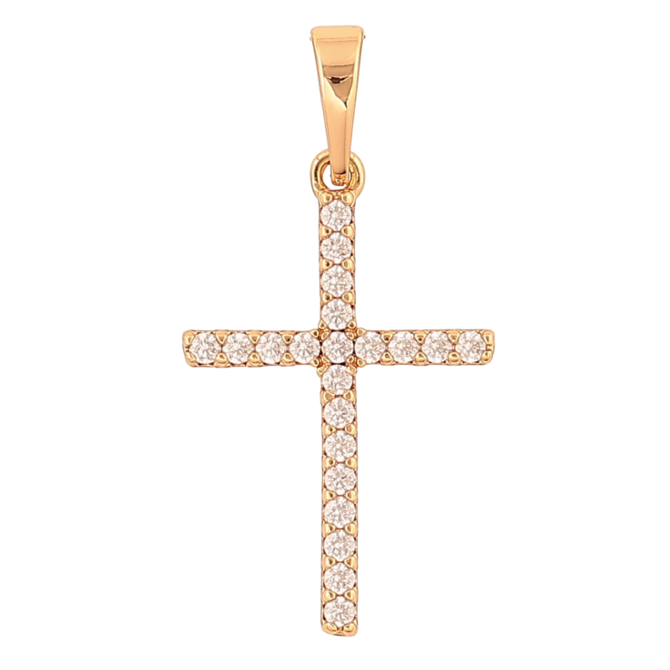 Кулон Xuping цвет Позолота 18K "Крест с кристаллами" для цепочки до 6мм фото №2