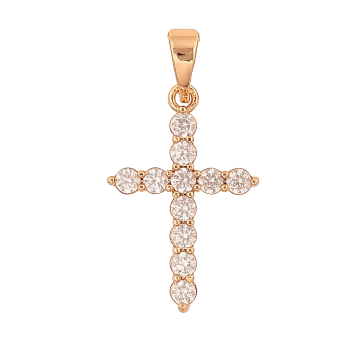Кулон Xuping колір Позолота 18K "Хрест з кристалами" для ланцюжка до 5мм фото №7