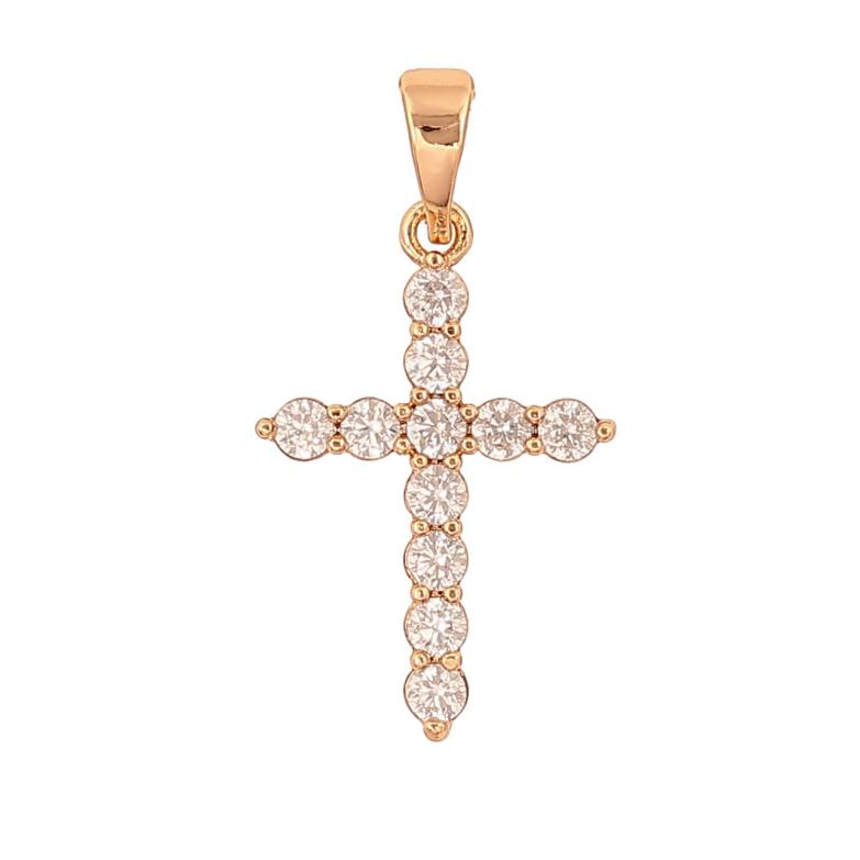 Кулон Xuping колір Позолота 18K "Хрест з кристалами" для ланцюжка до 5мм фото №2 Кулон Xuping колір Позолота 18K "Хрест з кристалами" для ланцюжка до 5мм фото №2