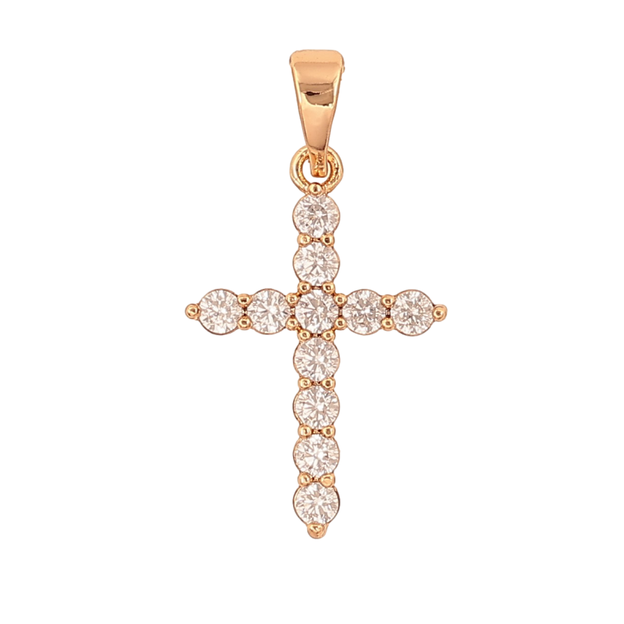 Кулон Xuping колір Позолота 18K "Хрест з кристалами" для ланцюжка до 5мм фото №1 Кулон Xuping колір Позолота 18K "Хрест з кристалами" для ланцюжка до 5мм фото №1