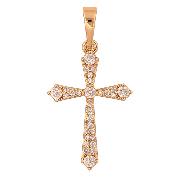 Кулон Xuping цвет Позолота 18K "Крест с кристаллами" для цепочки до 6мм фото №20
