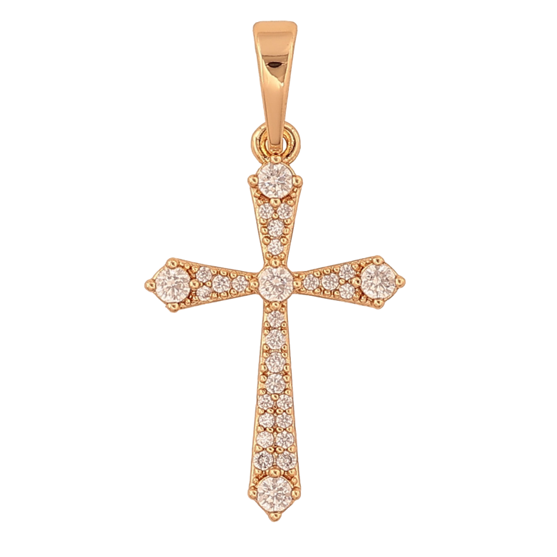 Кулон Xuping колір Позолота 18K "Хрест з кристалами" для ланцюжка до 6мм фото №8