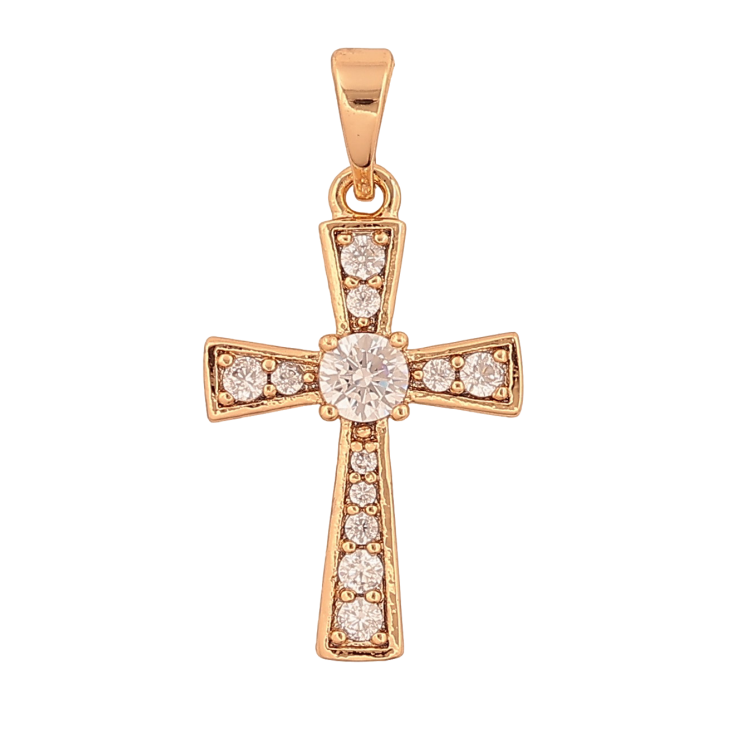 Кулон Xuping цвет Позолота 18K "Крест с кристаллами" для цепочки до 5мм фото №17