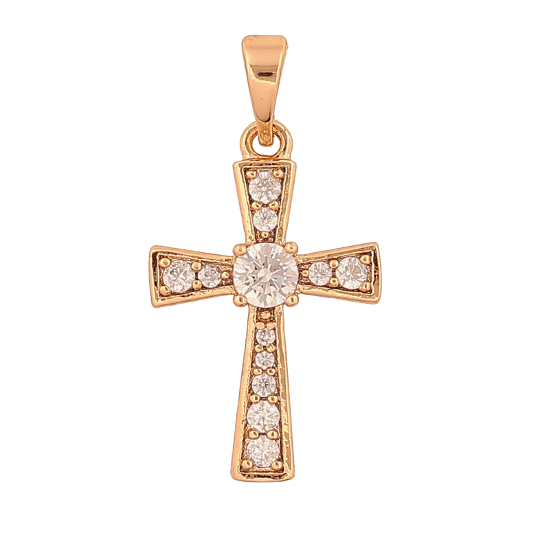 Кулон Xuping цвет Позолота 18K "Крест с кристаллами" для цепочки до 5мм фото №4