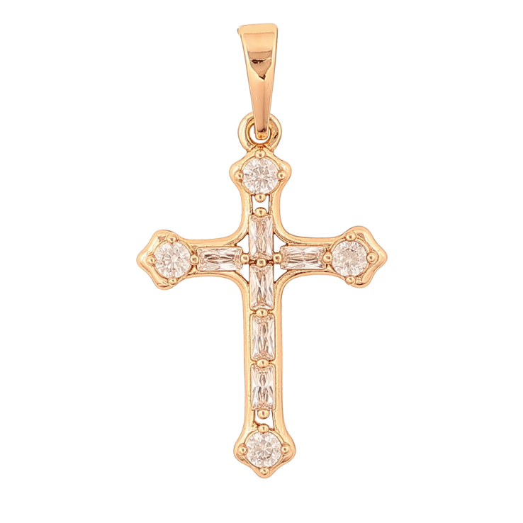 Кулон Xuping колір Позолота 18K "Хрест з кристалами" для ланцюжка до 6мм фото №19 Кулон Xuping колір Позолота 18K "Хрест з кристалами" для ланцюжка до 6мм фото №19