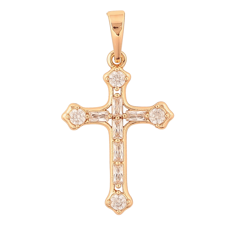Кулон Xuping колір Позолота 18K "Хрест з кристалами" для ланцюжка до 6мм фото №6