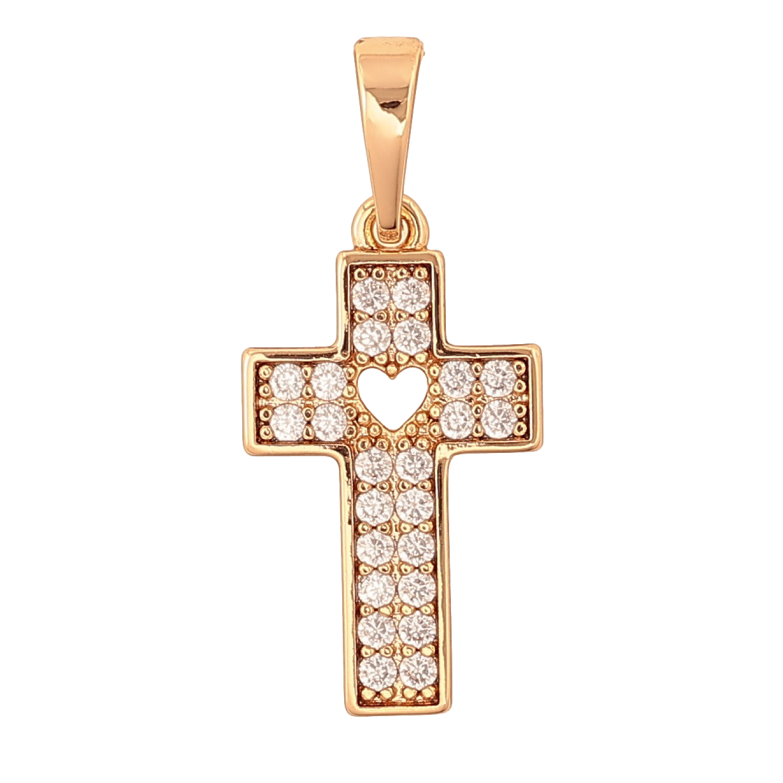Кулон Xuping колір Позолота 18K "Хрест з кристалами" для ланцюжка до 6мм фото №3 Кулон Xuping колір Позолота 18K "Хрест з кристалами" для ланцюжка до 6мм фото №3