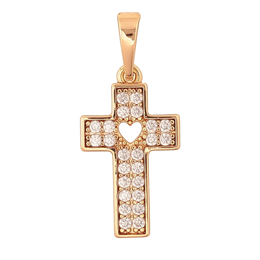 Кулон Xuping колір Позолота 18K "Хрест з кристалами" для ланцюжка до 6мм фото №1 Кулон Xuping колір Позолота 18K "Хрест з кристалами" для ланцюжка до 6мм фото №1