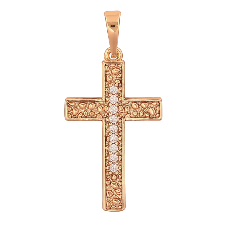 Кулон Xuping цвет Позолота 18K "Крест с кристаллами" для цепочки до 6мм фото №6 Кулон Xuping цвет Позолота 18K "Крест с кристаллами" для цепочки до 6мм фото №6