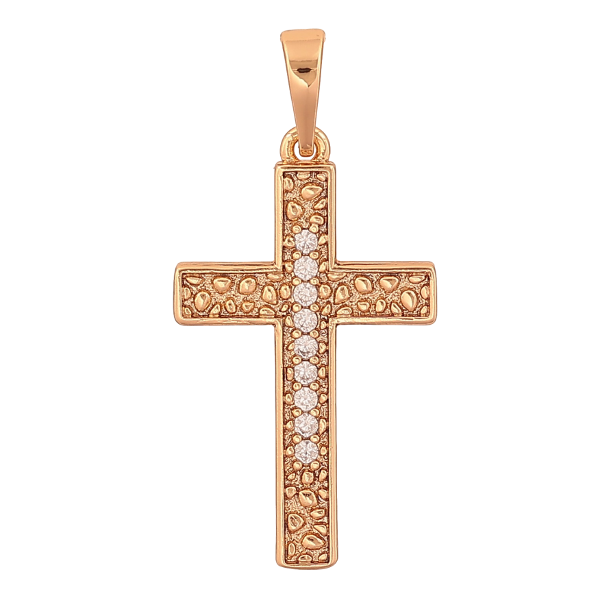 Кулон Xuping цвет Позолота 18K "Крест с кристаллами" для цепочки до 6мм фото №1 Кулон Xuping цвет Позолота 18K "Крест с кристаллами" для цепочки до 6мм фото №1