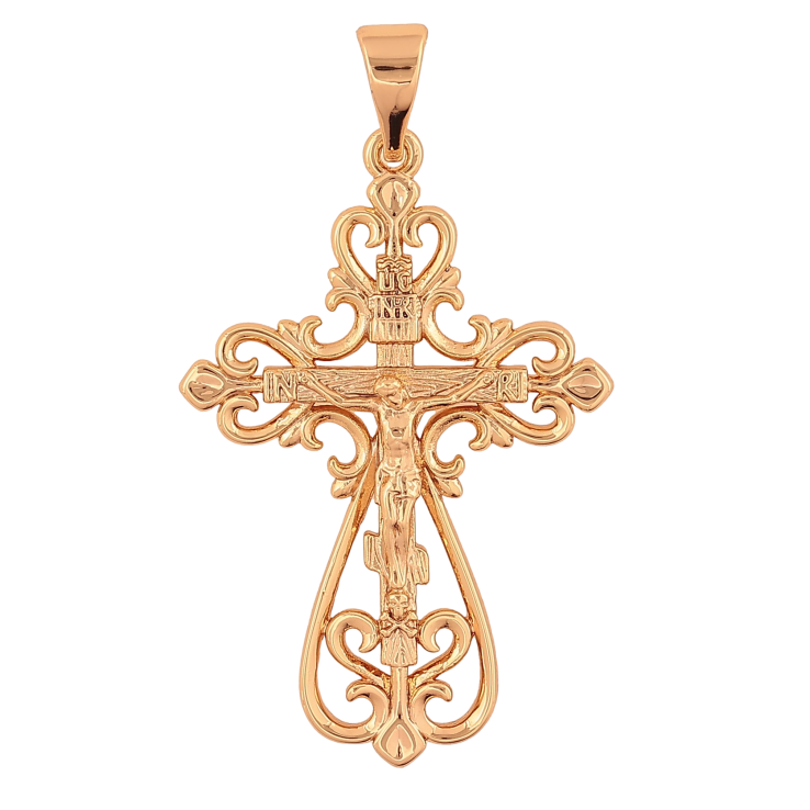 Кулон Xuping колір Позолота 18K "Хрест з Розп'яттям" для ланцюжка до 7мм фото №10