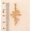 Кулон Xuping колір Позолота 18K "Хрест з квіткою та кристалами" для ланцюжка до 7мм фото №2 Кулон Xuping колір Позолота 18K "Хрест з квіткою та кристалами" для ланцюжка до 7мм фото №2