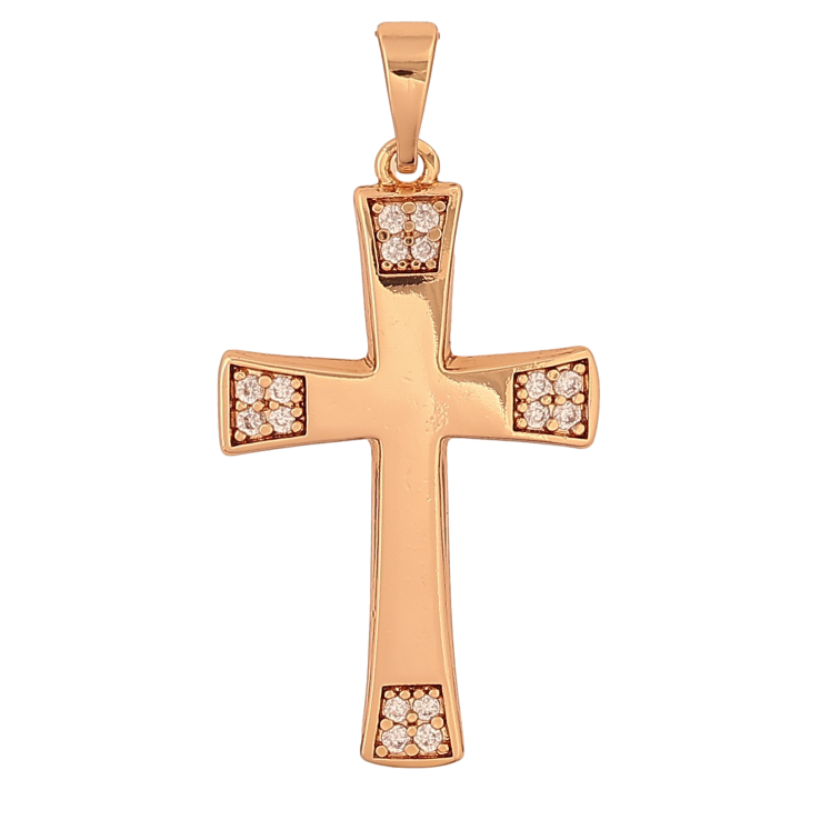 Кулон Xuping колір Позолота 18K "Хрест з кристалами" для ланцюжка до 5мм фото №6
