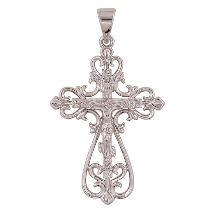 Кулон Xuping колір Родій "Хрест з Розп'яттям" для ланцюжка до 7мм фото №4