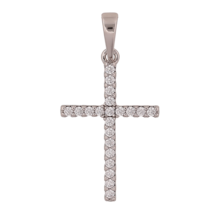 Кулон Xuping цвет Родий "Крест с кристаллами" для цепочки до 6мм фото №12
