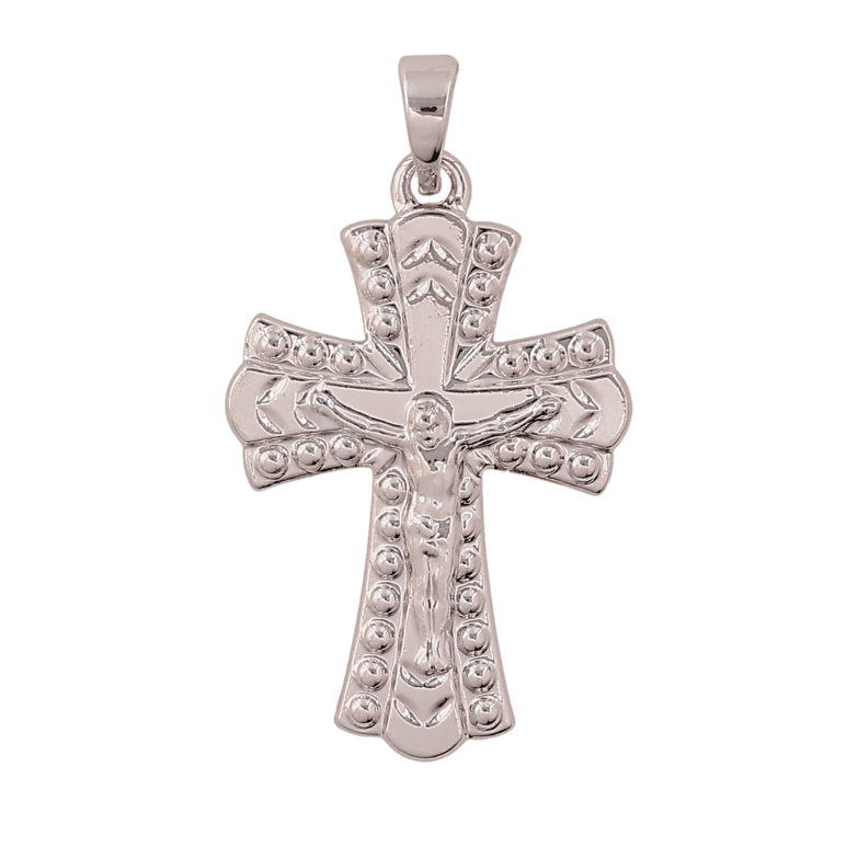 Кулон Xuping колір Родій "Хрест з Розп'яттям" для ланцюжка до 5мм фото №1