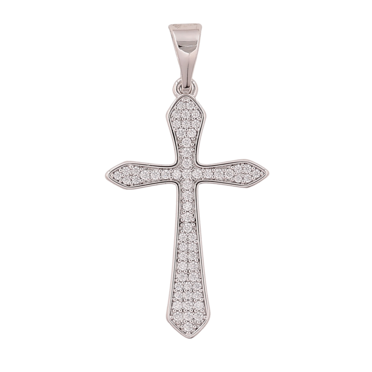 Кулон Xuping цвет Родий "Крест с кристаллами" для цепочки до 7мм фото №23