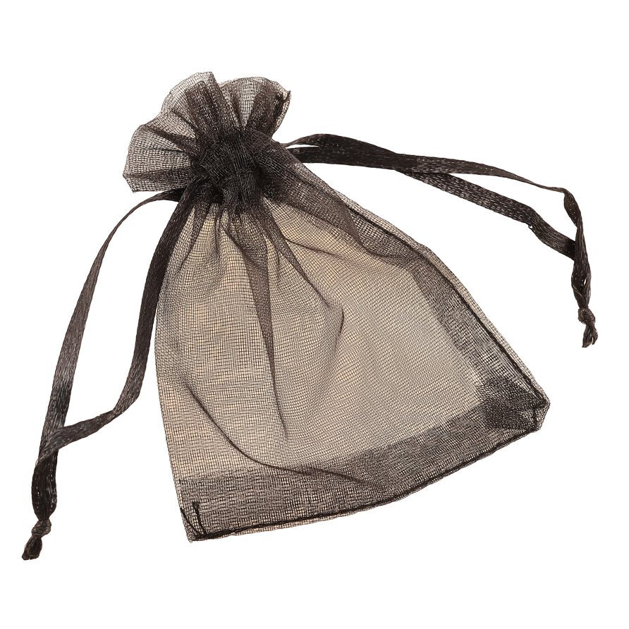 Мішечок подарунковий з органзи колір чорний розмір 7х9см ціна за 1 шт. фото №1