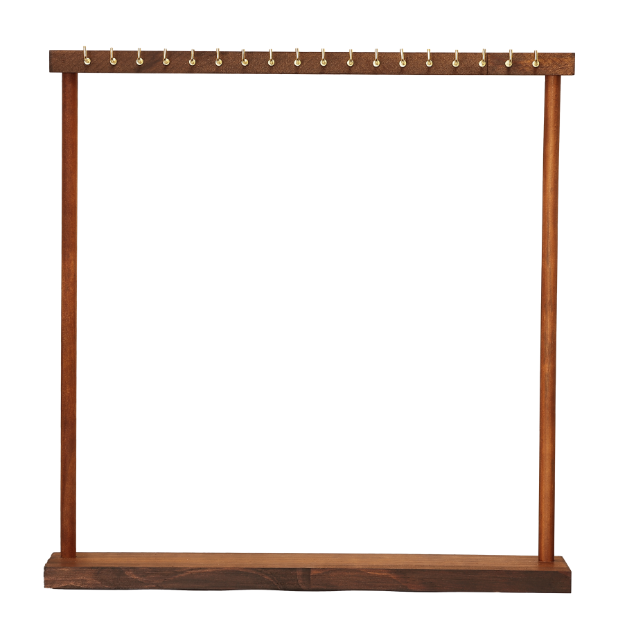 Підставка під ланцюжки браслети Дерев'яна 40х40.8х7.5см (18 металевих гачків) дивіться опис фото №1