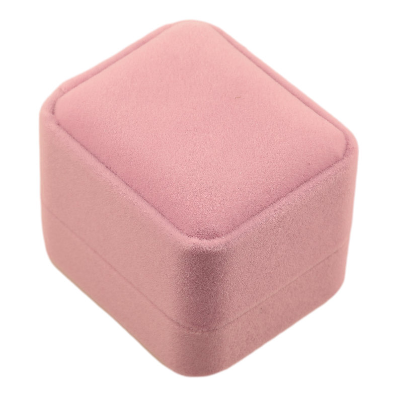 Подарункова коробка оксамитова рожева Під каблучку Розмір 5х6см h= 4см фото №4