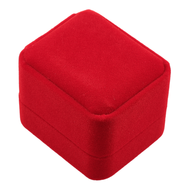 Подарункова коробка оксамитова червона Під каблучку Розмір 5х6см h= 4см фото №5