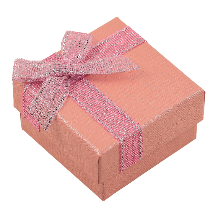 Подарочная коробка с бантом розовая Под кольцо Размер 5х5см, h= 3см фото №5