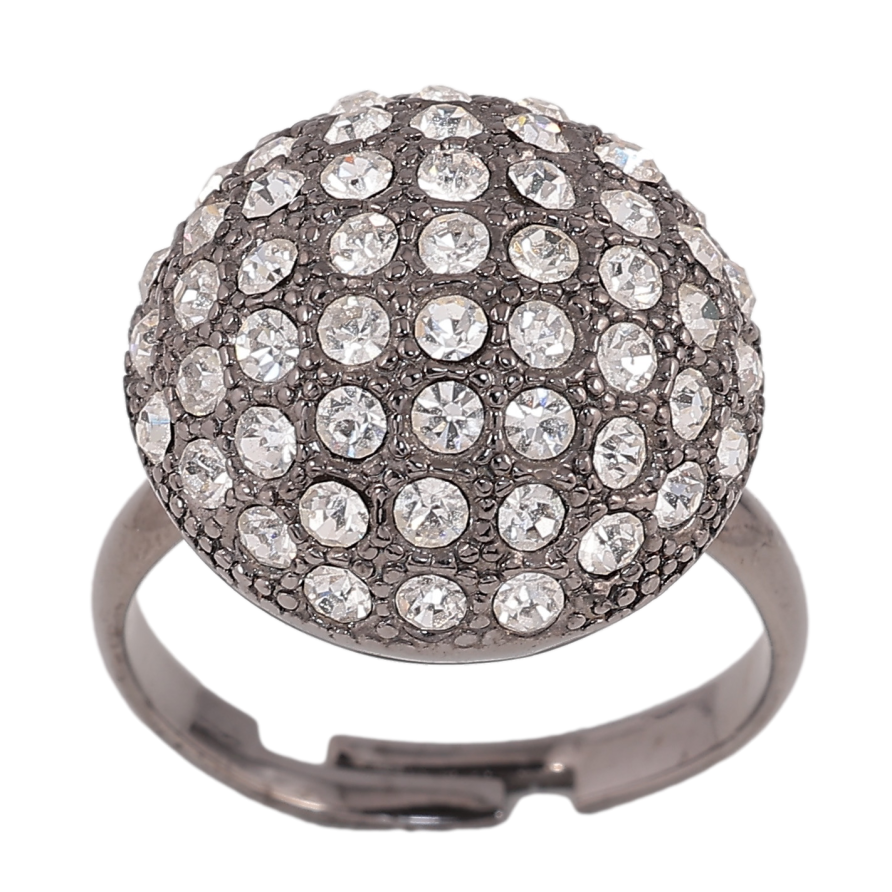 Кольцо "Инкрустация стразами" р. 17-18 фото №1