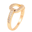 Каблучка Xuping M&L колір 18K "Петелька з кристалами" фото №2 Каблучка Xuping M&L колір 18K "Петелька з кристалами" фото №2