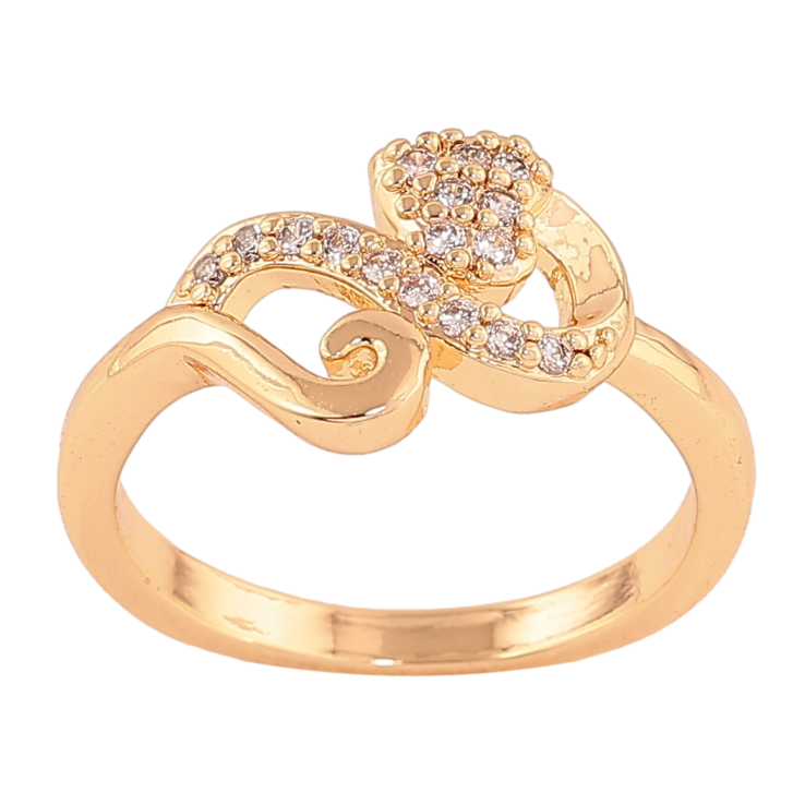 Каблучка Xuping M&L колір 18K "Декоративний візерунок із кристалами" фото №7