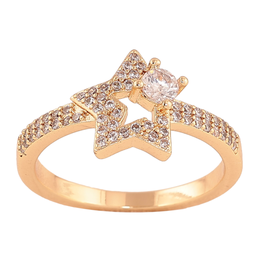 Каблучка Xuping M&L колір 18K "Зірочка з інкрустацією кристалами" фото №1 Каблучка Xuping M&L колір 18K "Зірочка з інкрустацією кристалами" фото №1