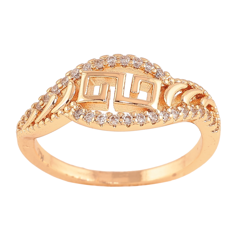 Кольцо Xuping M&L цвет 18К "Узор с кристаллами" фото №2 Кольцо Xuping M&L цвет 18К "Узор с кристаллами" фото №2