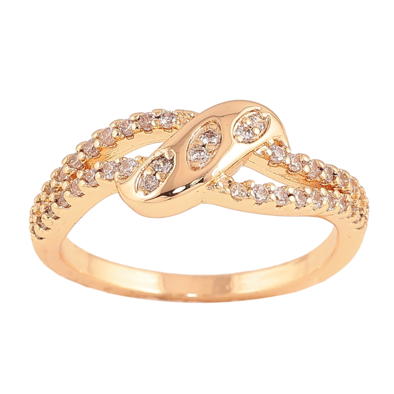 Кольцо Xuping M&L цвет 18К "Узор с кристаллами" фото №1