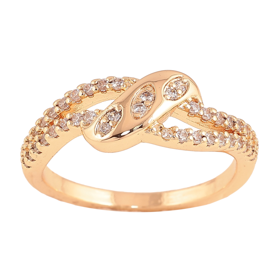 Кольцо Xuping M&L цвет 18К "Узор с кристаллами" фото №1