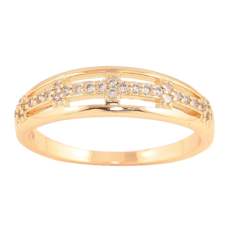 Кольцо Xuping M&L цвет 18К "Узор с кристаллами" фото №1 Кольцо Xuping M&L цвет 18К "Узор с кристаллами" фото №1