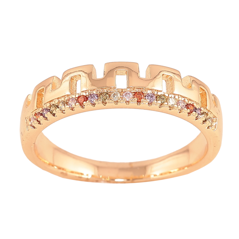 Кольцо Xuping M&L цвет 18К "Узор с разноцветными кристаллами" фото №1 Кольцо Xuping M&L цвет 18К "Узор с разноцветными кристаллами" фото №1