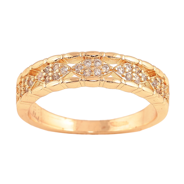 Кольцо Xuping M&L цвет 18К "Узор с кристаллами" фото №1