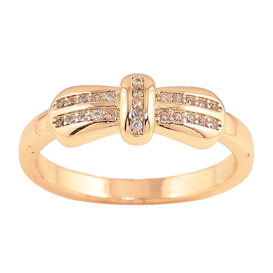 Кольцо Xuping M&L цвет 18К "Бант с кристаллами" фото №1 Кольцо Xuping M&L цвет 18К "Бант с кристаллами" фото №1