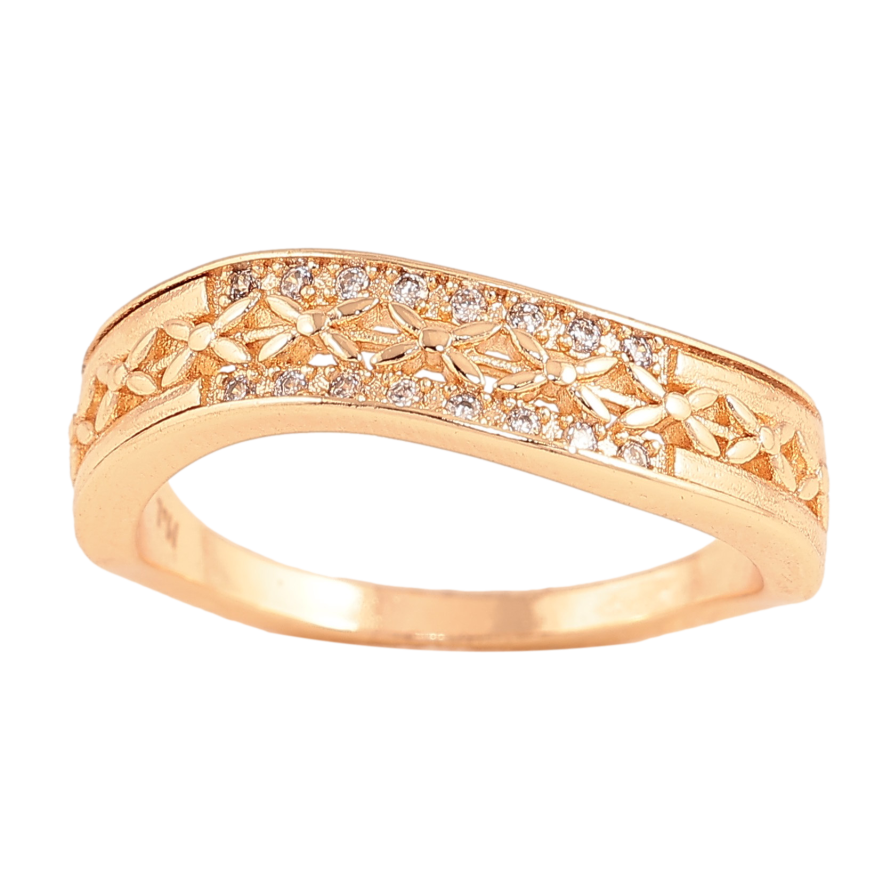 Кольцо Xuping M&L цвет 18К "Узор с кристаллами" фото №1 Кольцо Xuping M&L цвет 18К "Узор с кристаллами" фото №1