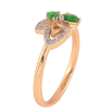 Кольцо Xuping цвет Позолота 18К + Родий "Листок с зелеными кристаллами" фото №2