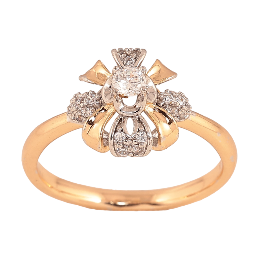 Кольцо Xuping цвет Позолота 18К + Родий "Фантазийный цветок" фото №1