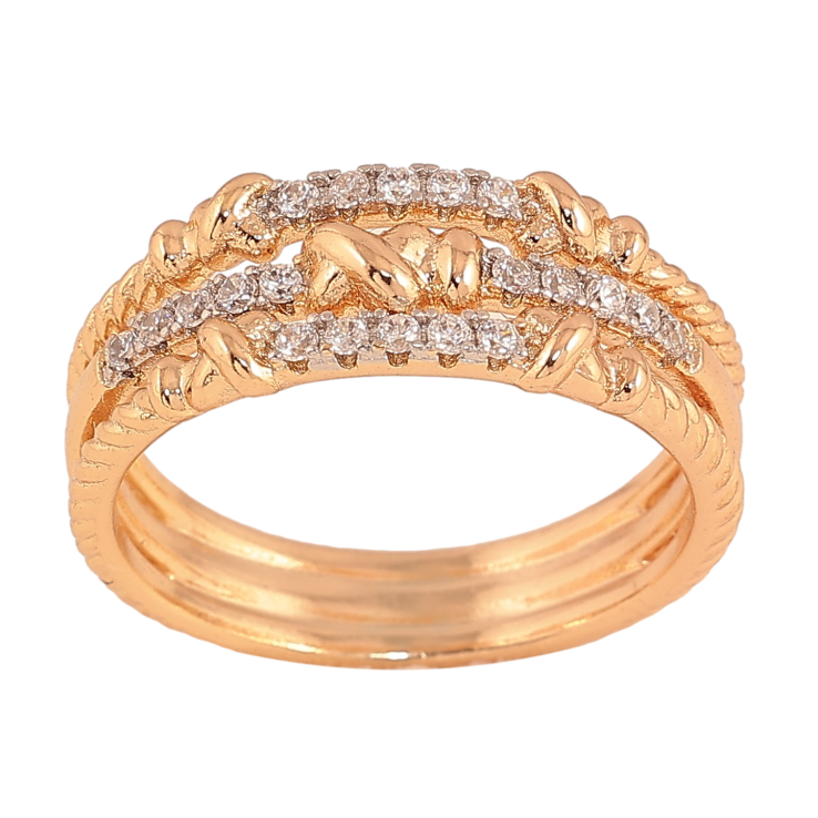 Каблучка Xuping Xuping колір Позолота 18K+ Родій "Декоративний орнамент із кристалами" фото №2