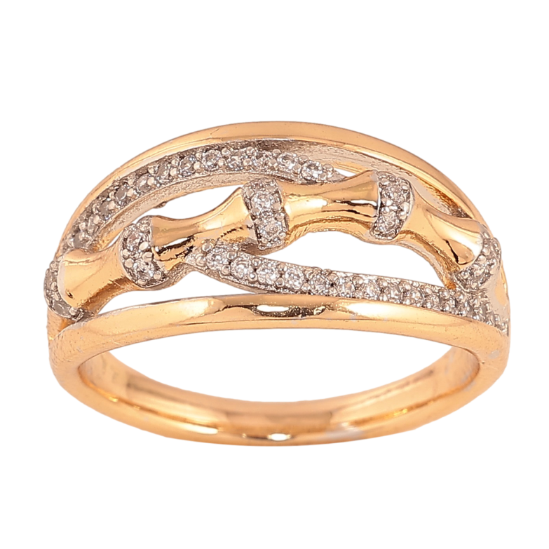 Каблучка Xuping колір Позолота 18K+Родій "Декоративний візерунок з інкрустацією кристалами" фото №1 Каблучка Xuping колір Позолота 18K+Родій "Декоративний візерунок з інкрустацією кристалами" фото №1