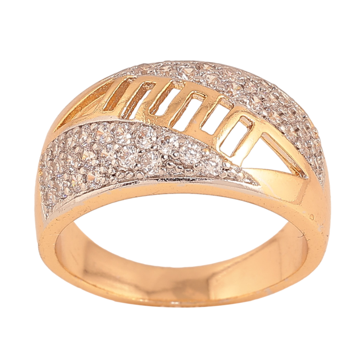 Каблучка Xuping Позолота 18K+Родій Інкрустація цирконієм з різьбленим візерунком фото №6