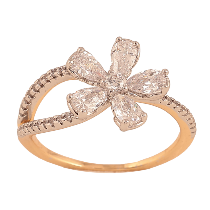 Каблучка Xuping колір Позолота 18K+Родій "Кристальна квітка" фото №24