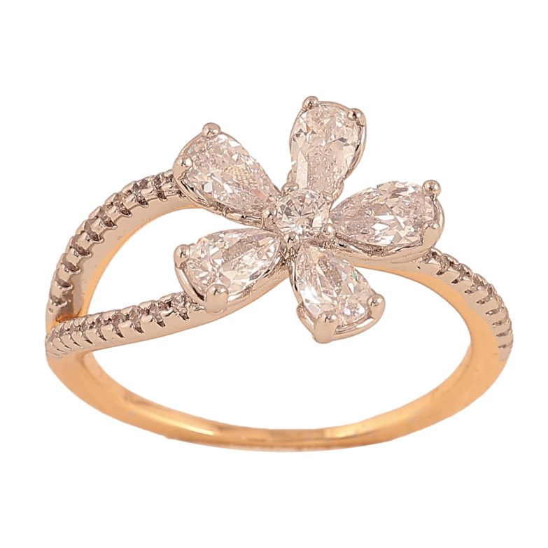 Кольцо Xuping цвет Позолота 18K+Родий "Кристальный цветок" фото №1