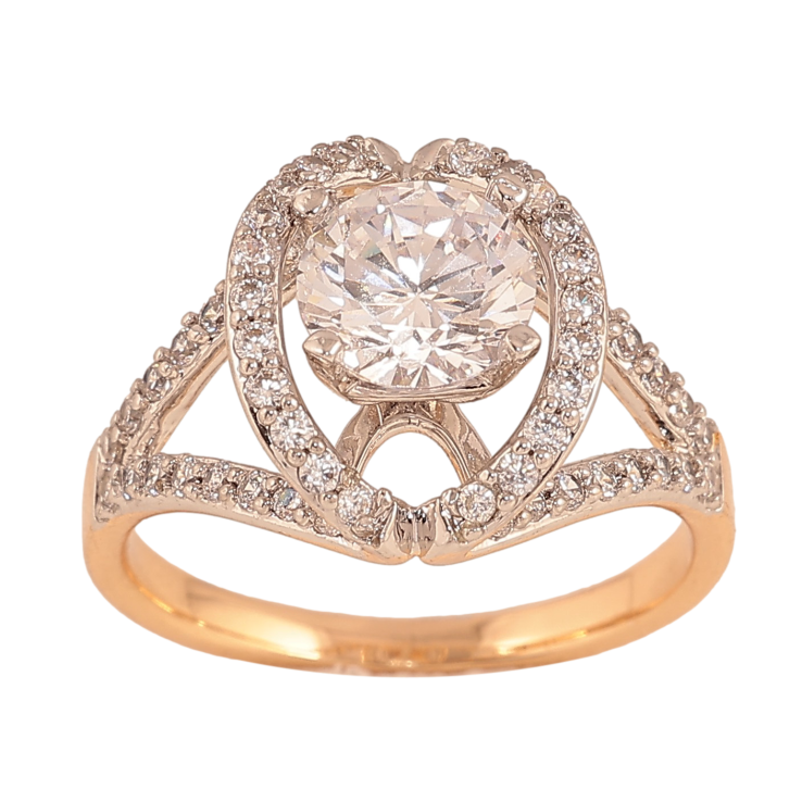 Каблучка Xuping колір Позолота 18K+Родій "Кристальний блиск" фото №15