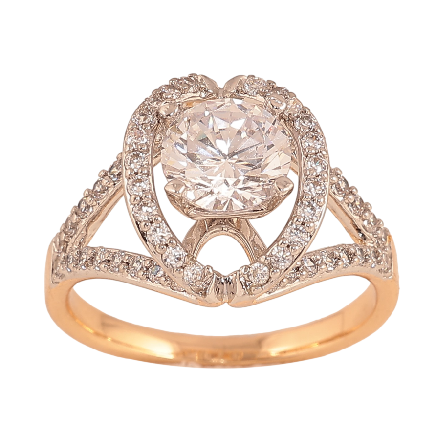 Каблучка Xuping колір Позолота 18K+Родій "Кристальний блиск" фото №1