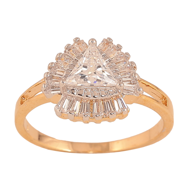 Кольцо Xuping цвет Позолота 18K+Родий "Узор с кристаллами" фото №1