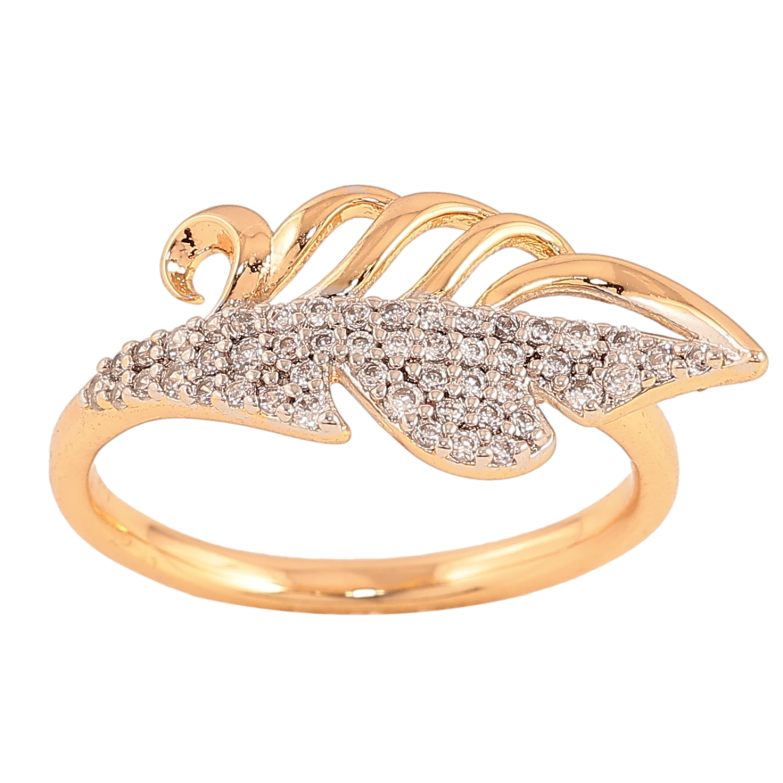 Каблучка Xuping колір Позолота 18K+Родій "Перо" фото №1 Каблучка Xuping колір Позолота 18K+Родій "Перо" фото №1